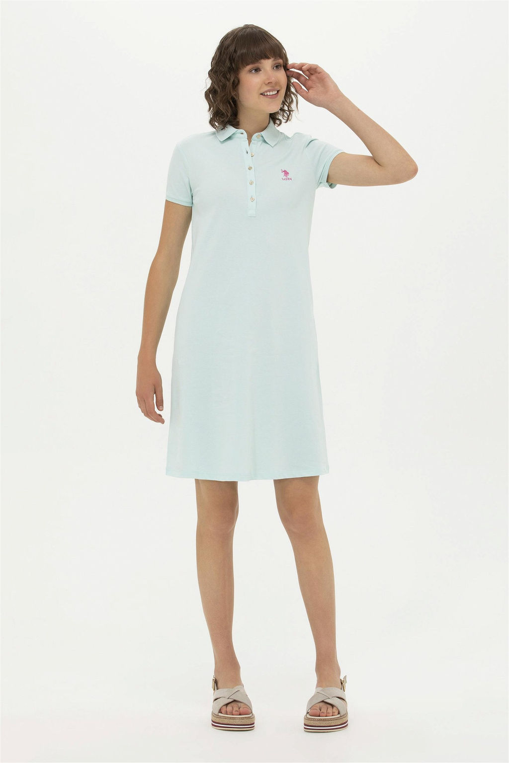 U. S. Polo Assn Женское трикотажное платье зеленого цвета - U.s. polo assn фото 7