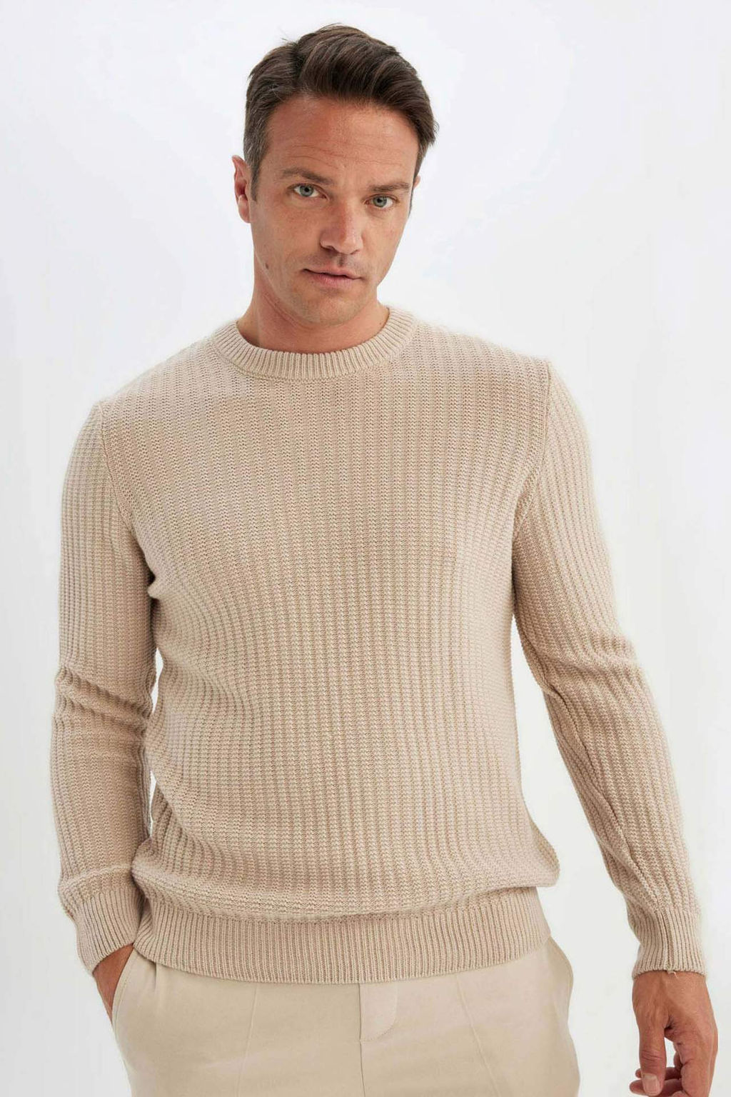 Standart Fit Normal Kesim Bisiklet Yaka Jakarl? Triko Kazak - Defacto фото 8