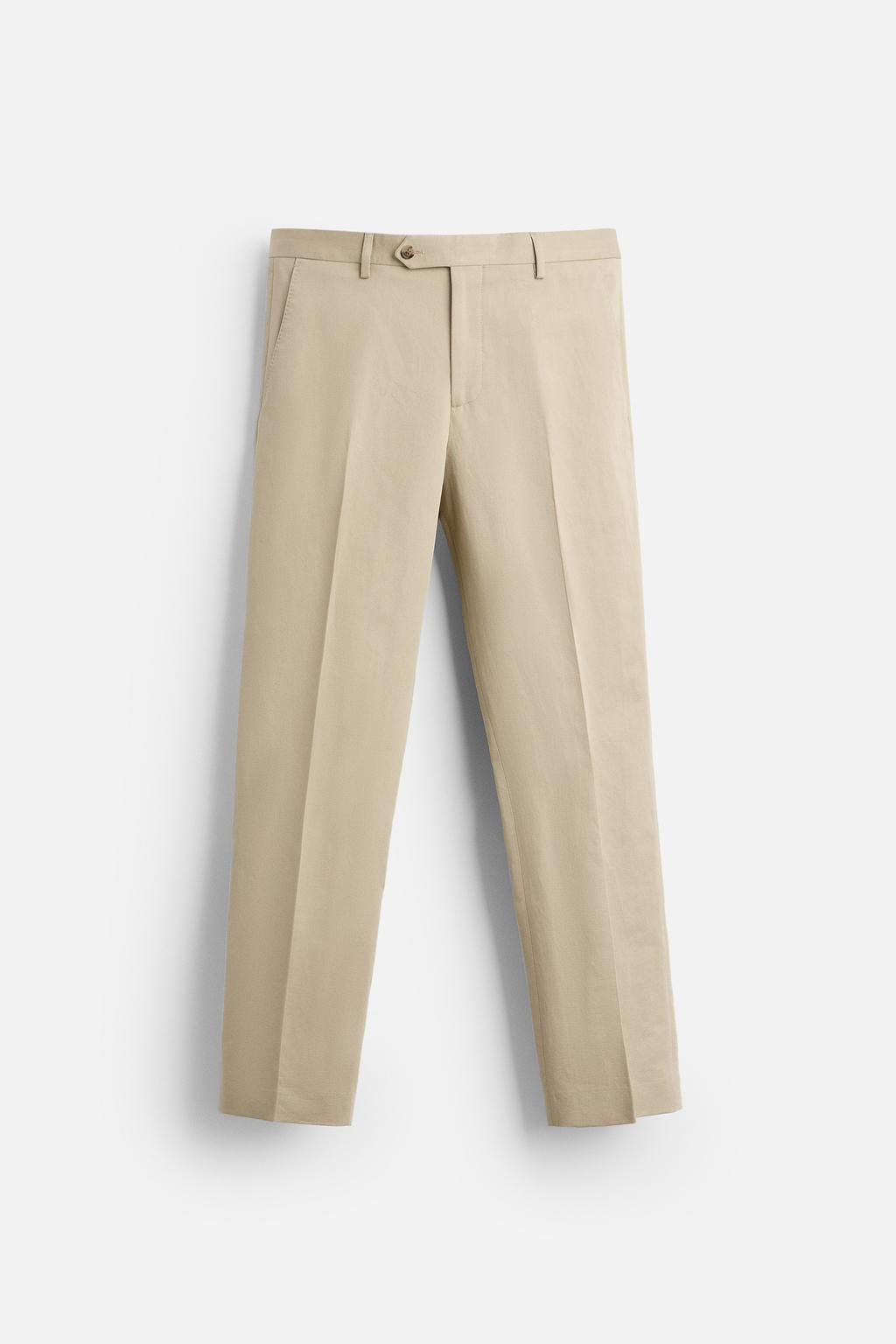 LINEN - COTTON SUIT TROUSERS - Zara фото 5