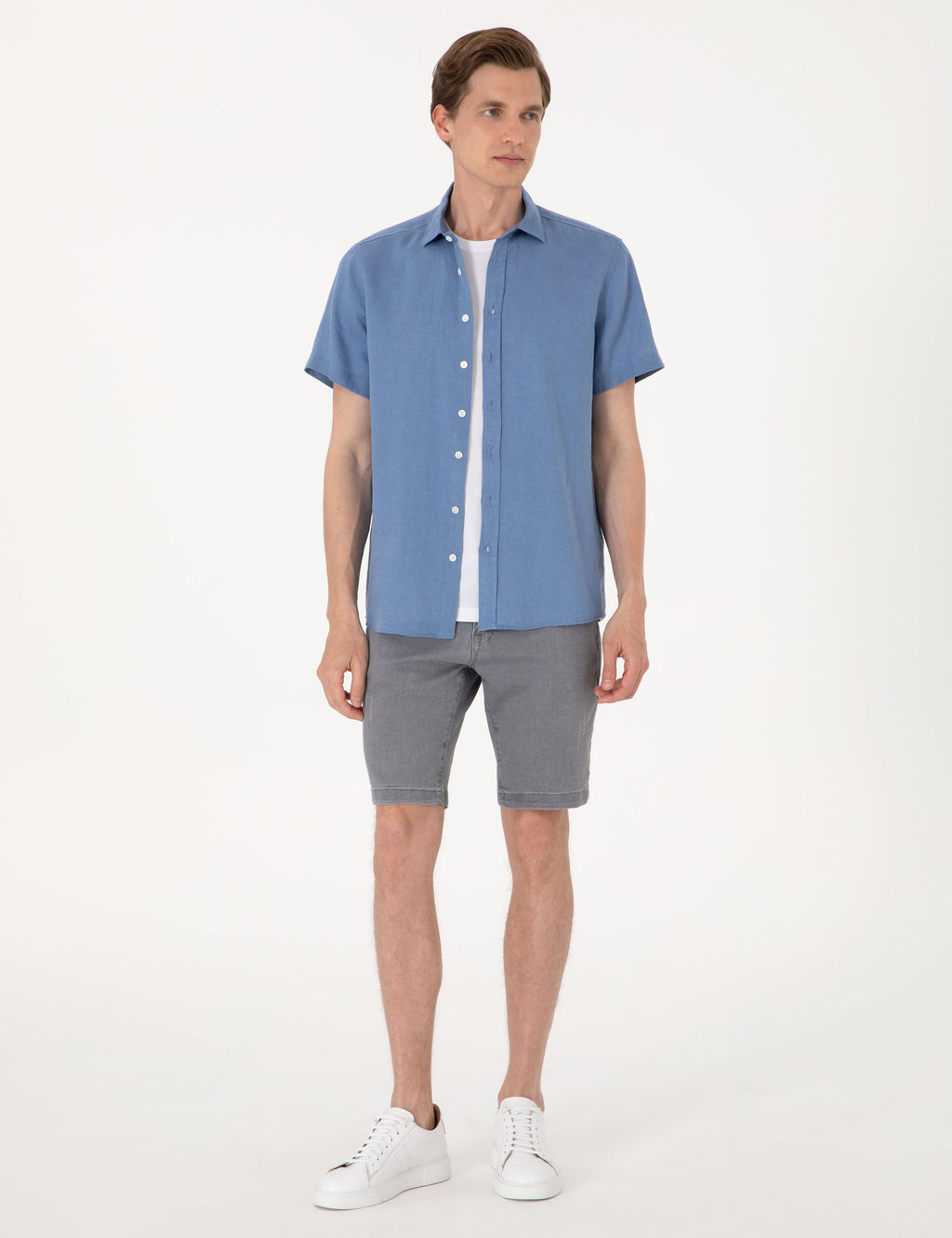 Mavi %100 Keten Regular Fit K_sa Kollu G_mlek - Pierre cardin фото 4