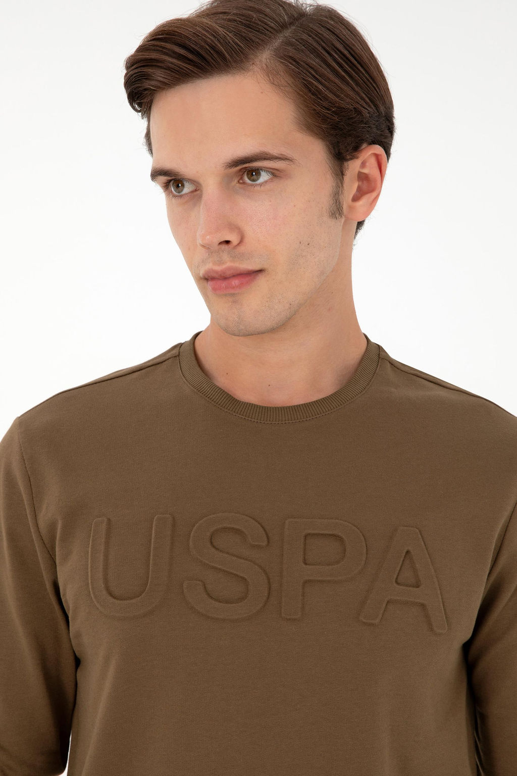 Мужской базовый свитшот цвета хаки - U.s. polo assn фото 2