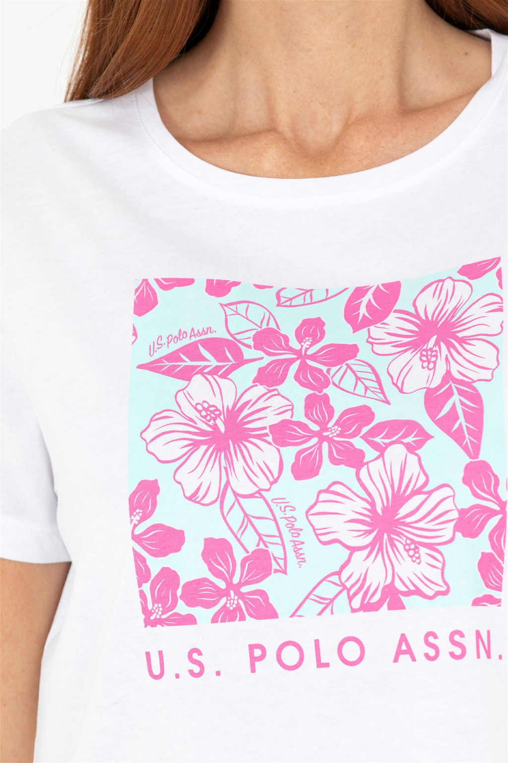 Женская белая футболка с круглым вырезом Неожиданная скидка в корзине - U.s. polo assn фото 7