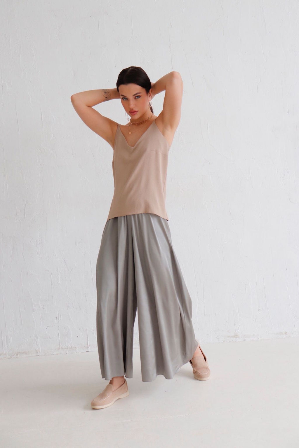 12588 Юбка-брюки светло-серые - Martichelli фото 2