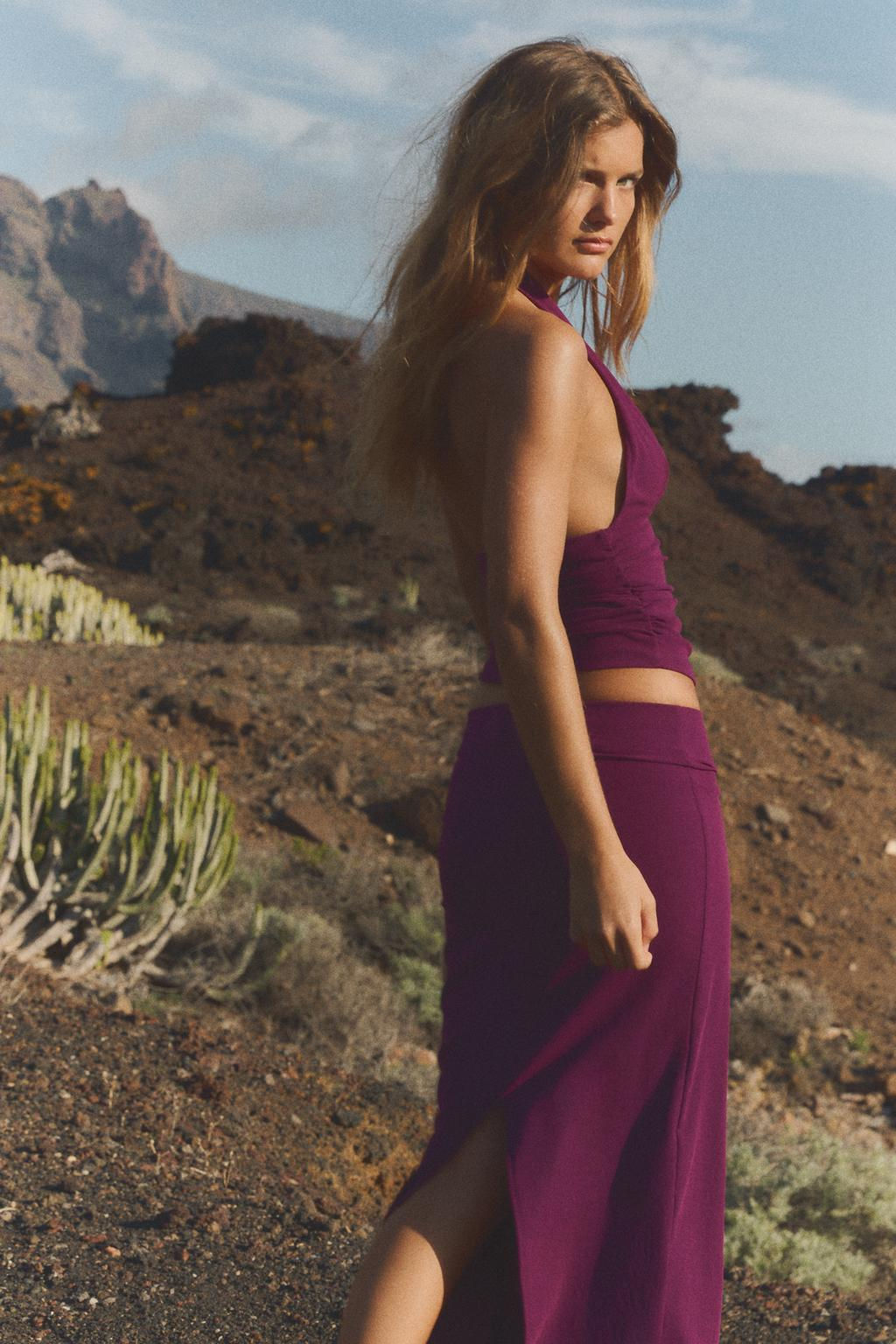 GATHERED HALTERNECK TOP - Zara фото 9