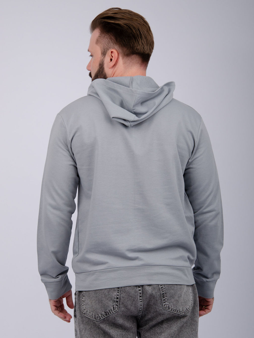 Худи "СМ-10" светло-серое, футер 2-х нитка