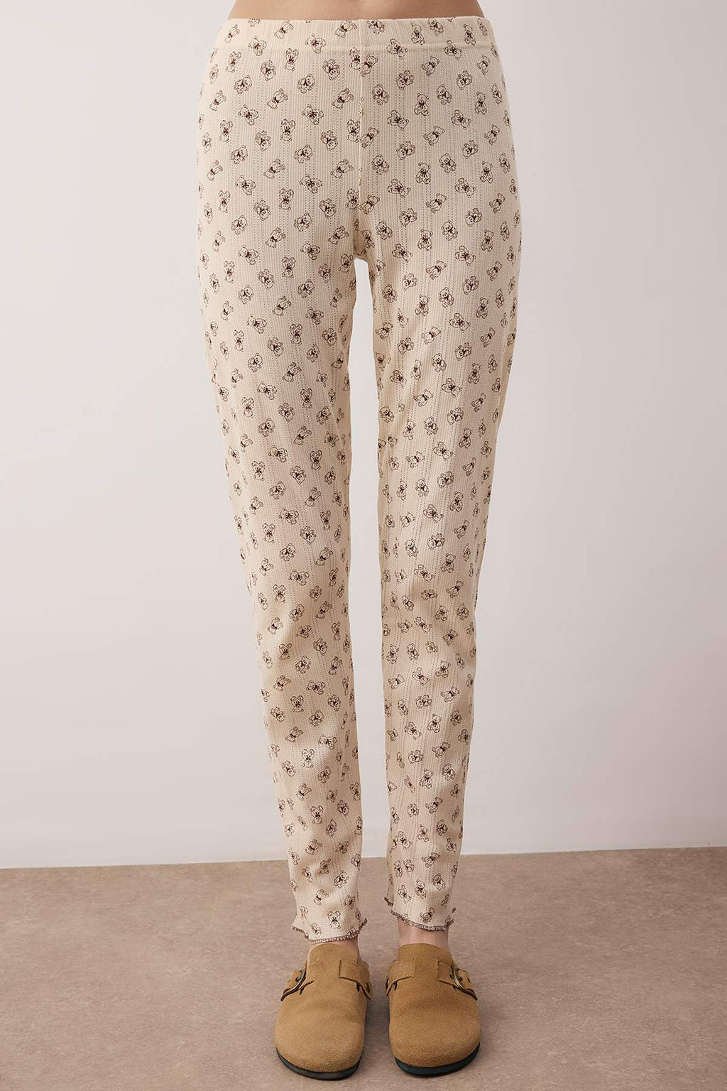 Pembe %100 Pamuklu Cicekli Kurdele/Fiyonklu Fitilli/Pointel Orme Pijama Tak?m? THMAW26PT00070 - Trendyolmilla фото 15