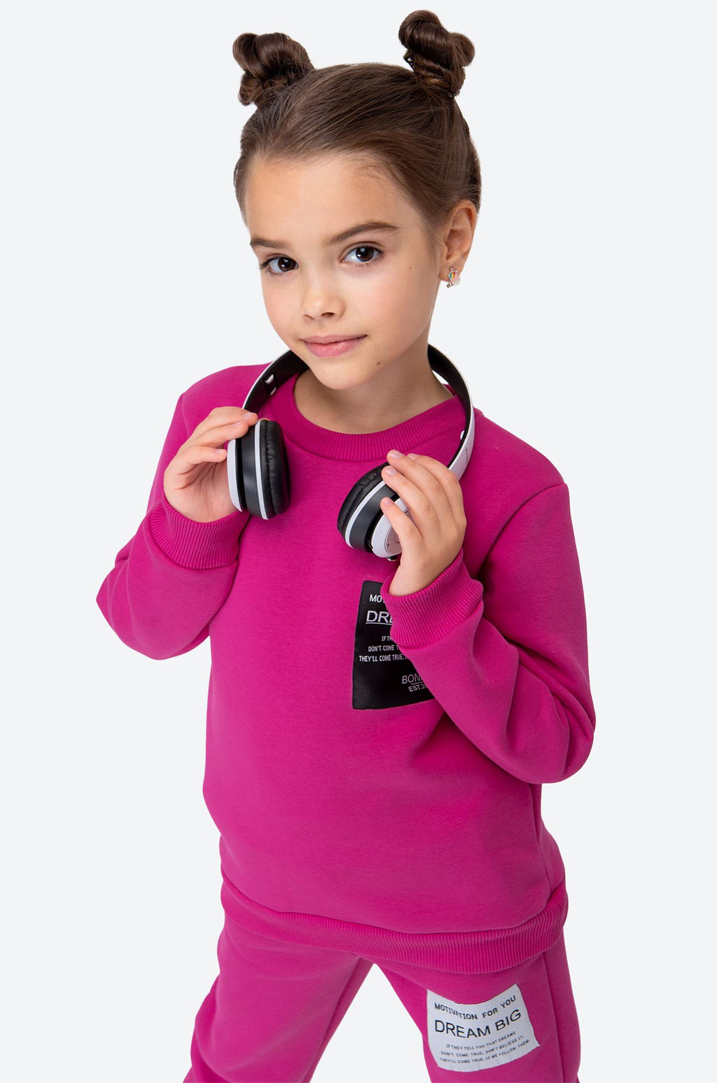 Теплый костюм для девочки из футера с начесом Bonito  фото 26