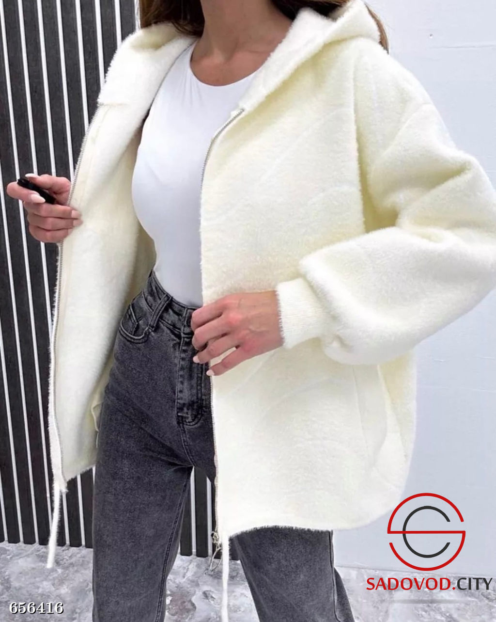 Женский пушистый кардиган с капюшоном - Bruno фото 5
