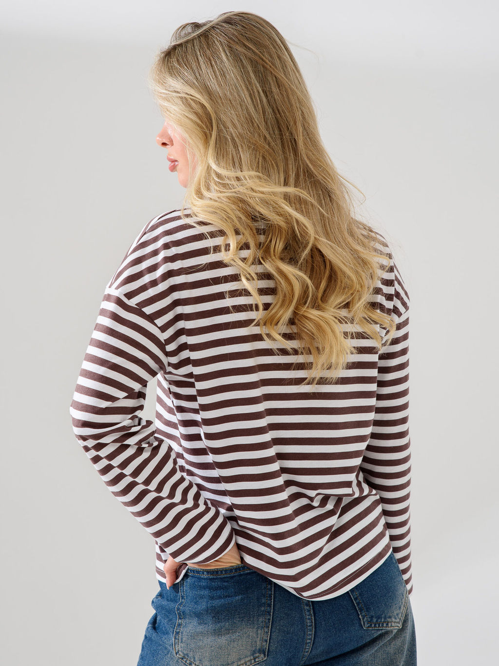 Лонгслив тельняшка 100% хлопок - Оптима фото 3