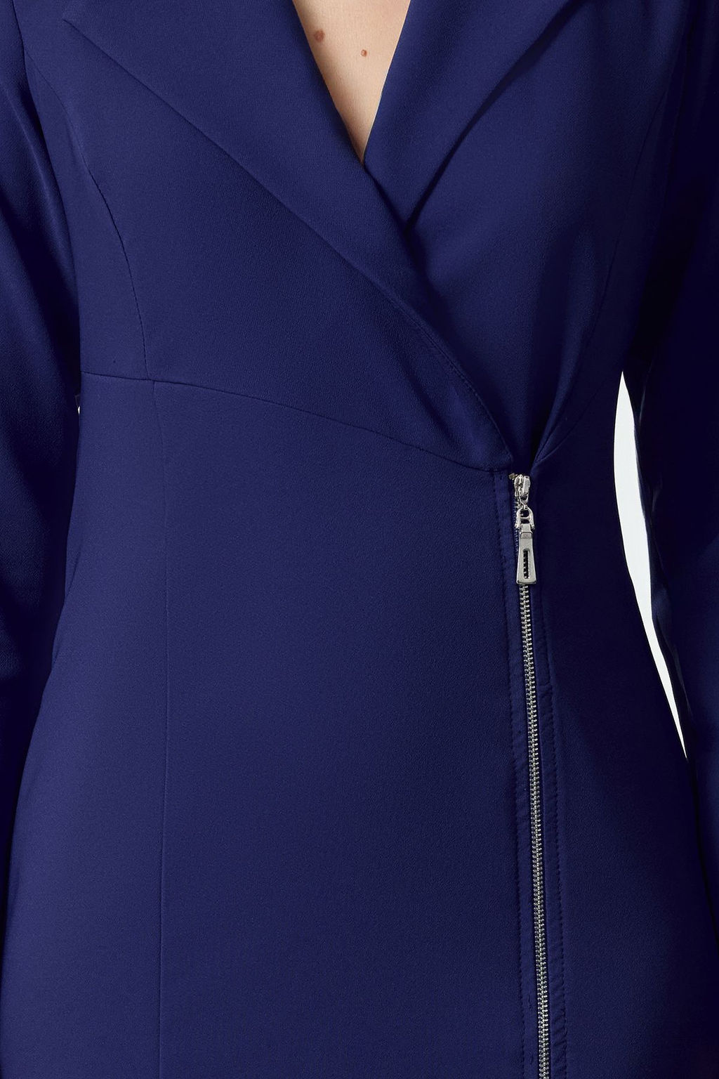 Saks Ceket Yaka Fermuar Detayl? Dokuma Elbise TWOAW24EL00292