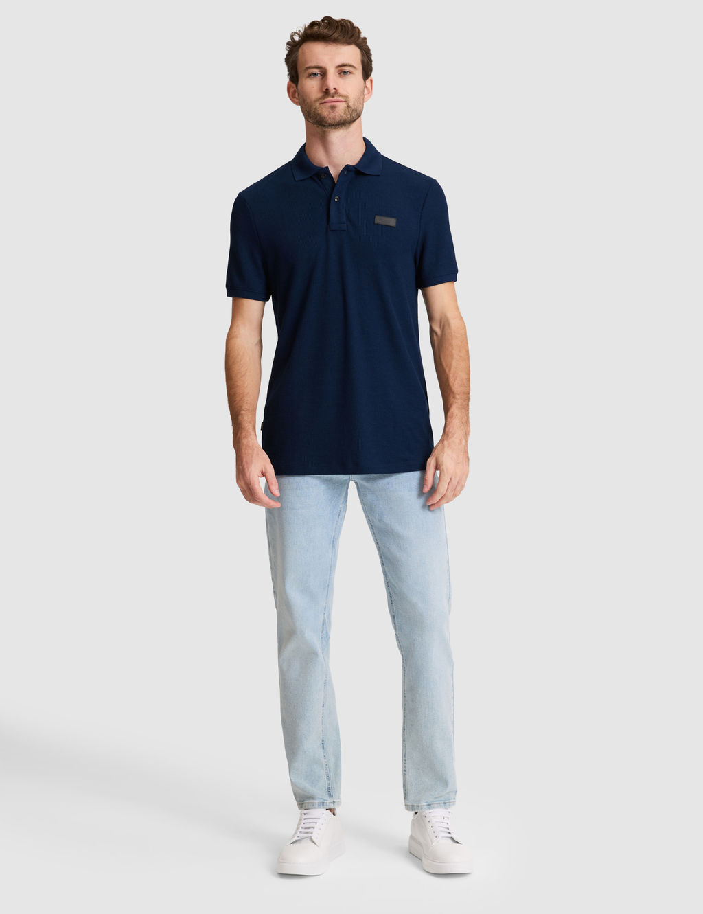 Lacivert Slim Fit _rme Dokulu Polo Yaka Ti__rt