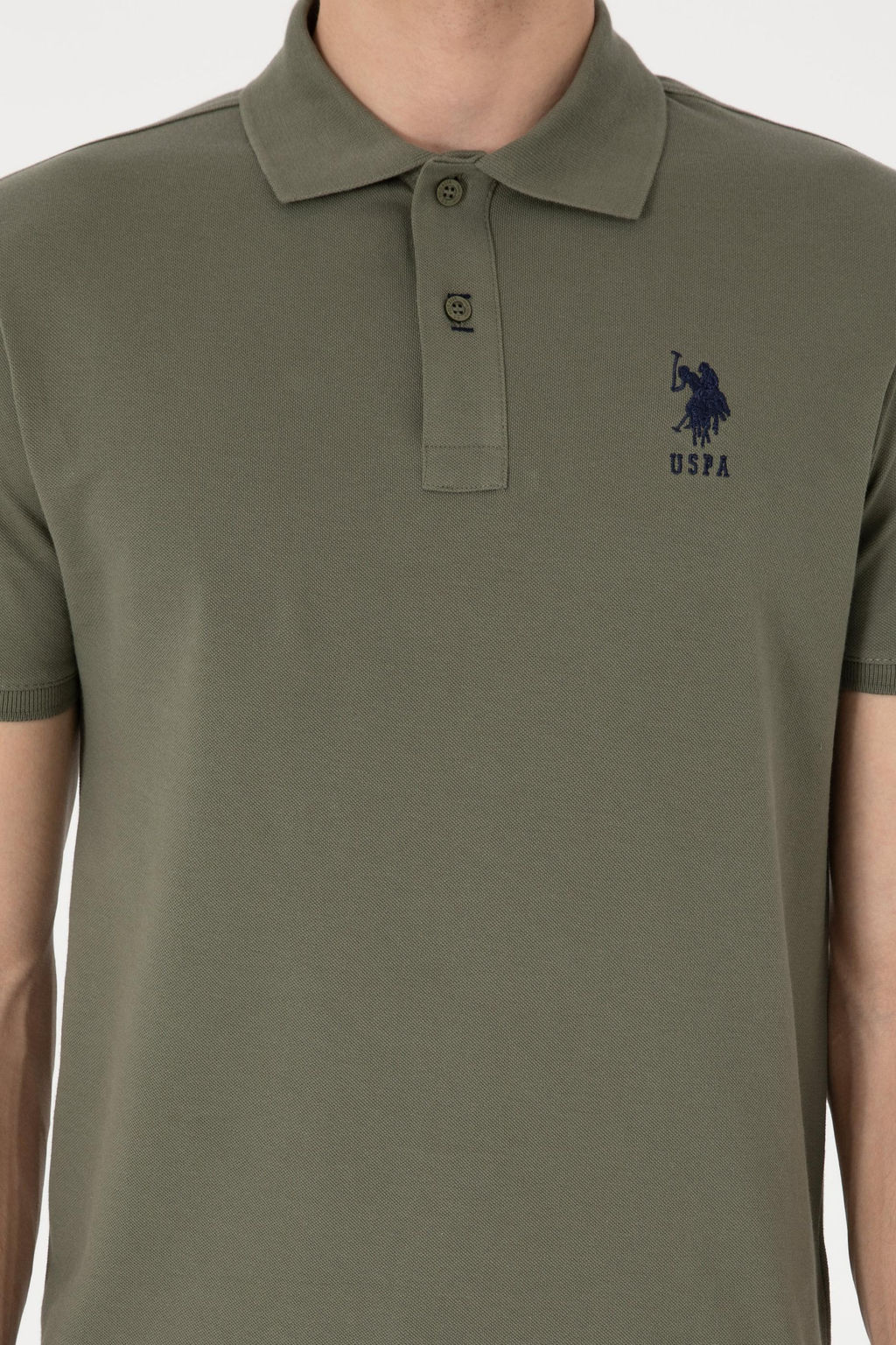Erkek Slim Fit Polo Yaka Koyu Haki Basic Ti__rt Sepette S_rpriz _ndirim - U.s. polo assn фото 6