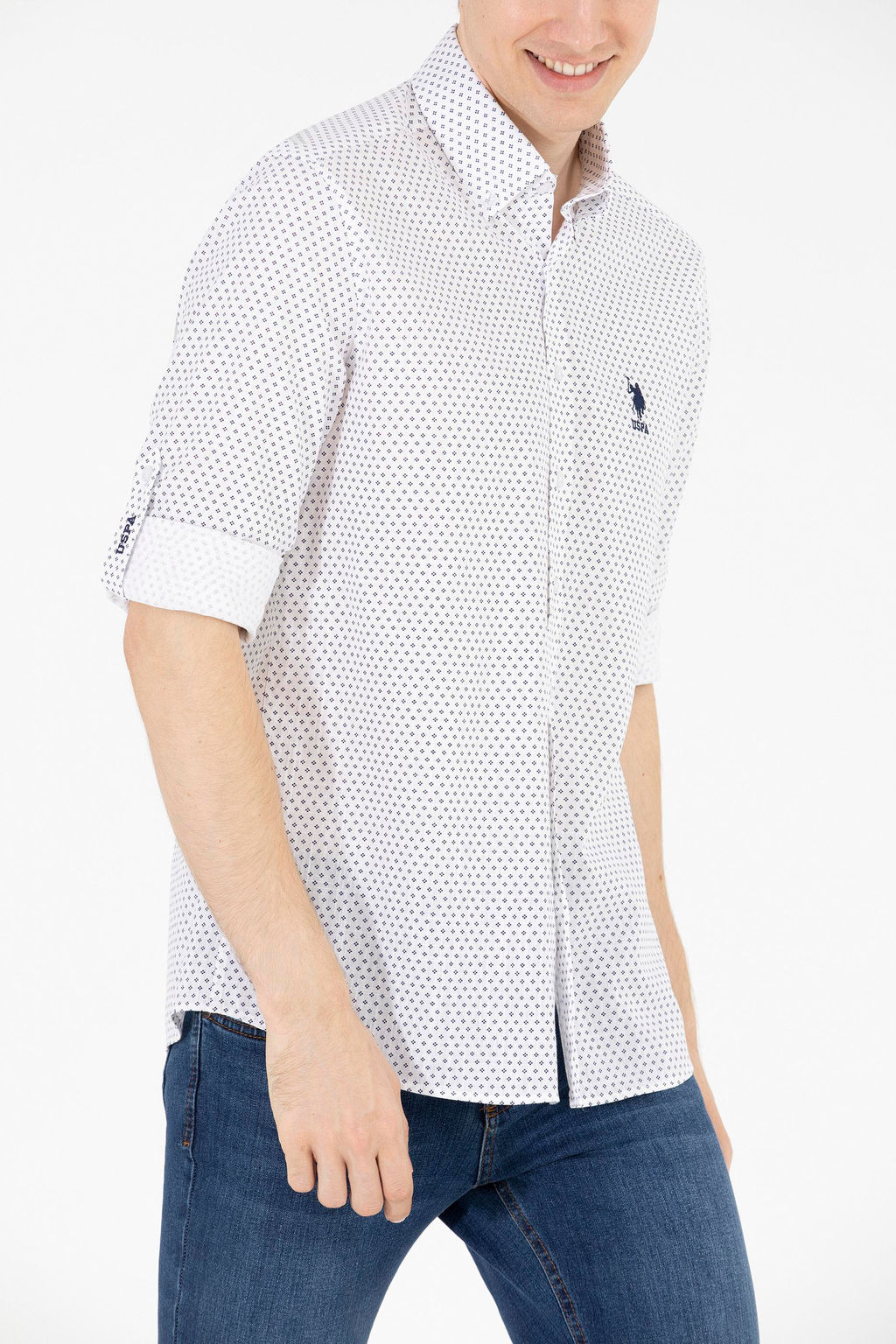 U. S. Polo Assn Мужская темно-синяя рубашка с длинным рукавом - U.s. polo assn фото 6