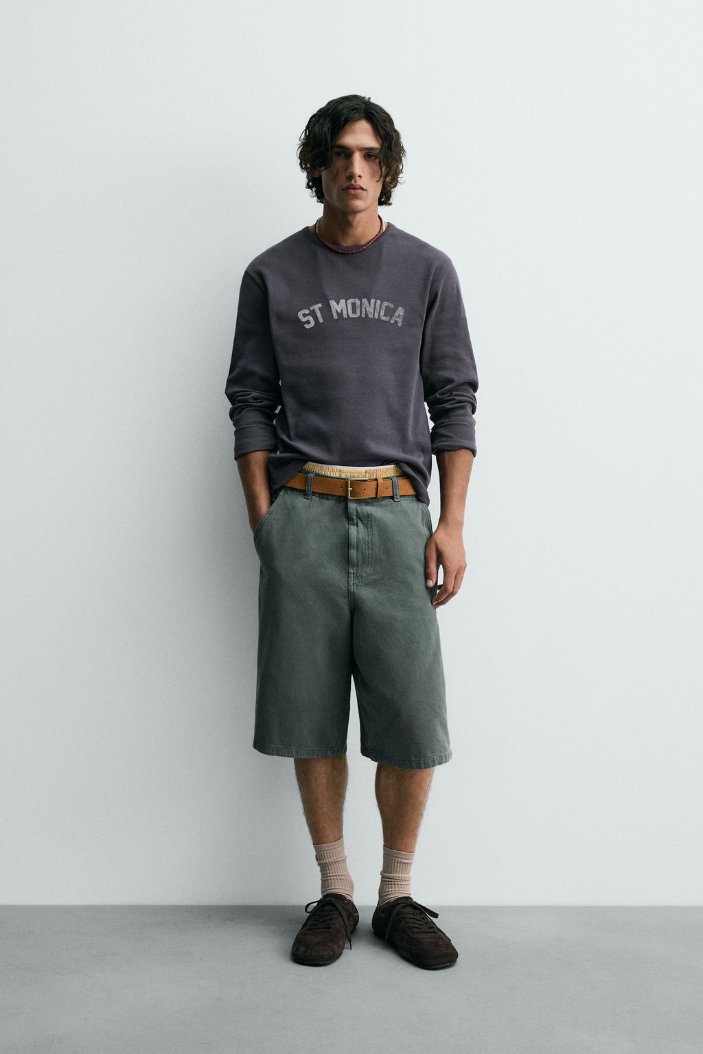 WASHED PRINT RIBBED T-SHIRT - Zara фото 9