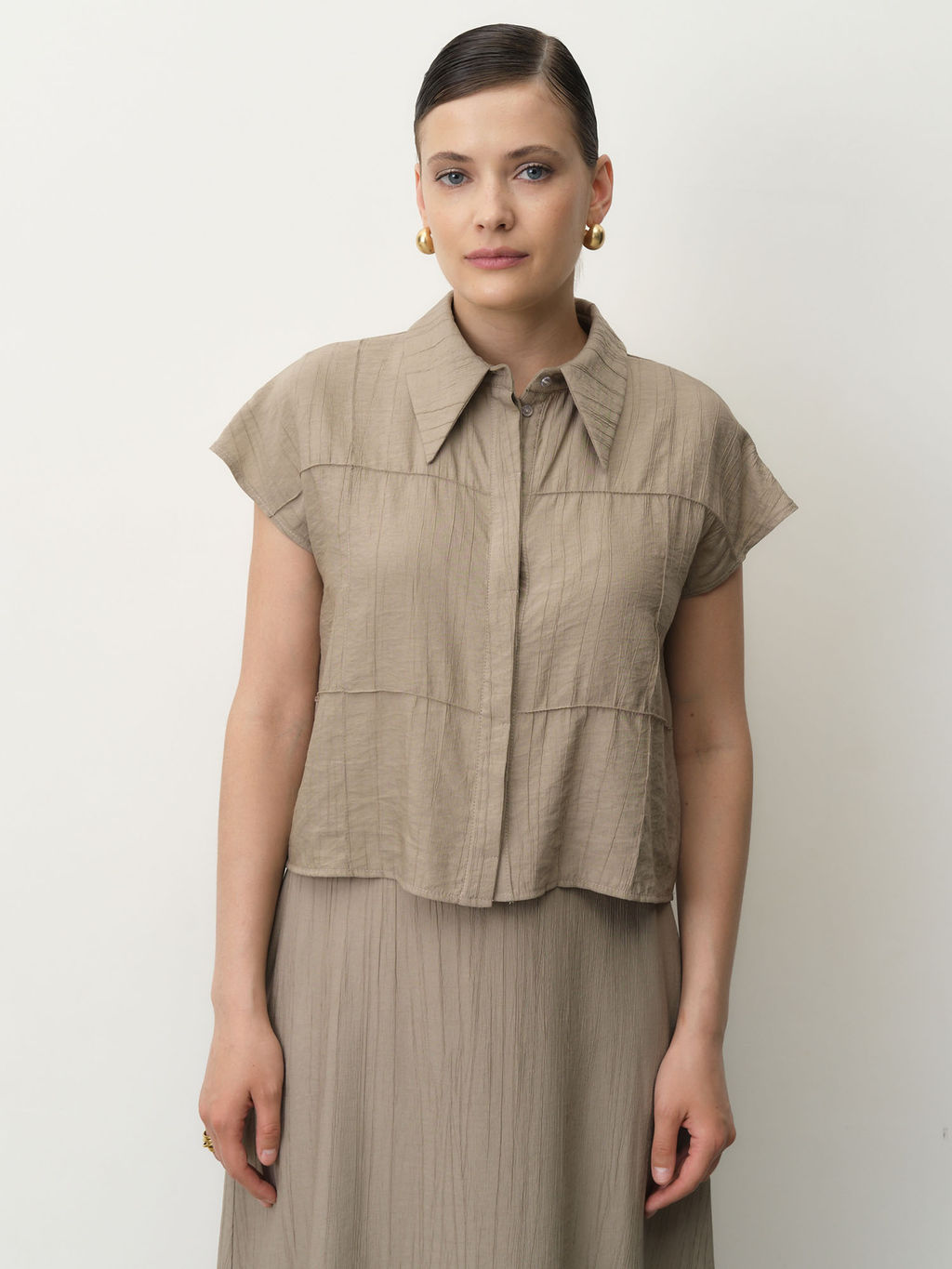 Блуза из вискозы 5011946 коричневая