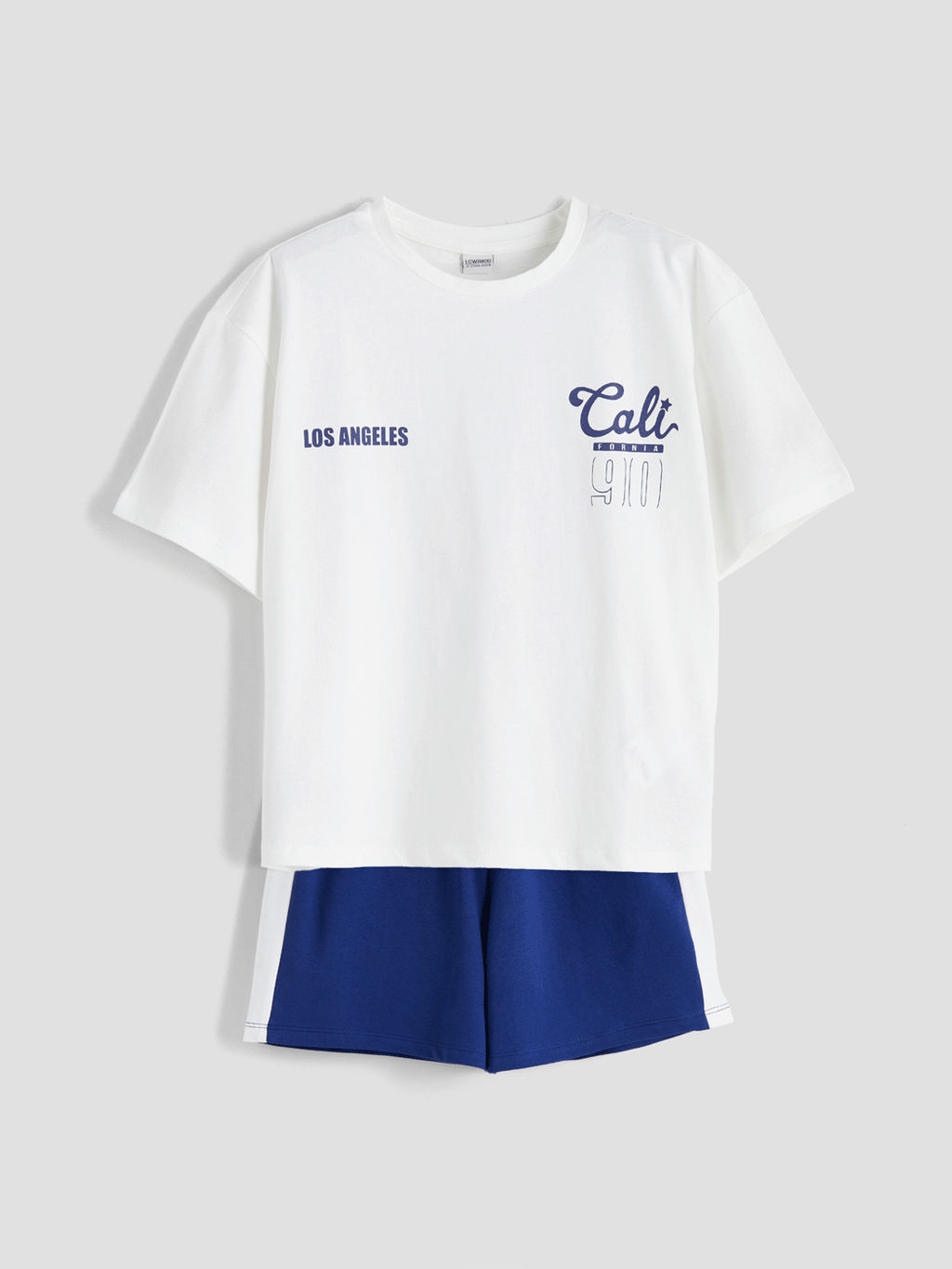 Bisiklet Yaka California Bask?l? K?z ?ocuk Ti??rt ve ?ort