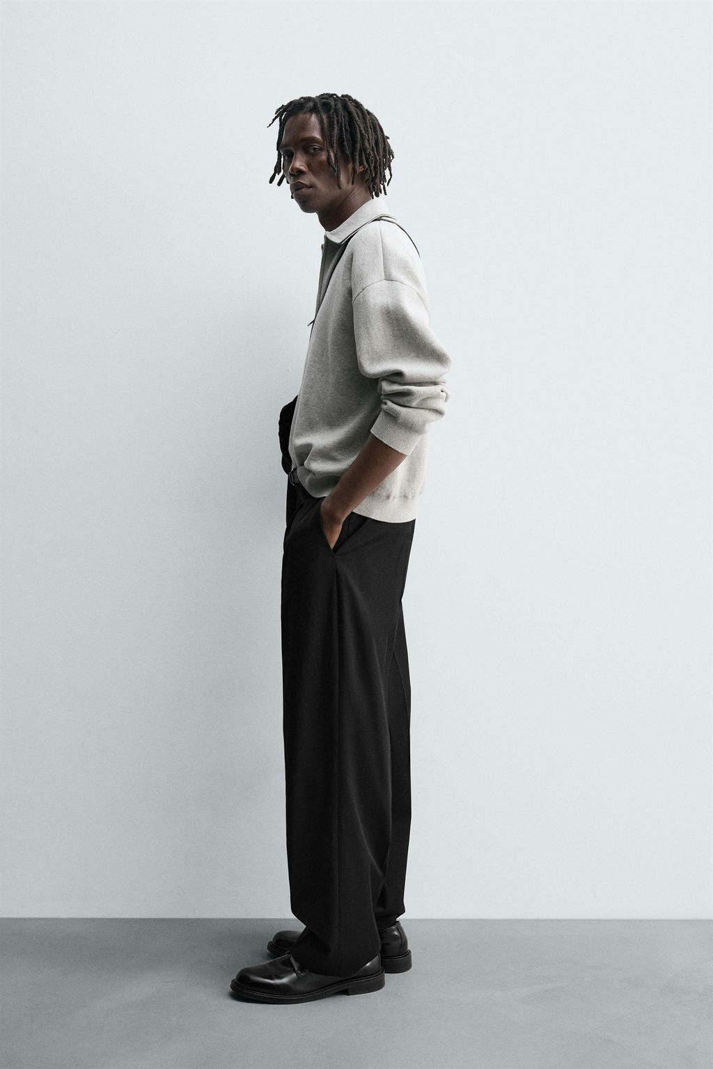 KNIT QUARTER-ZIP POLO SHIRT - Zara фото 4