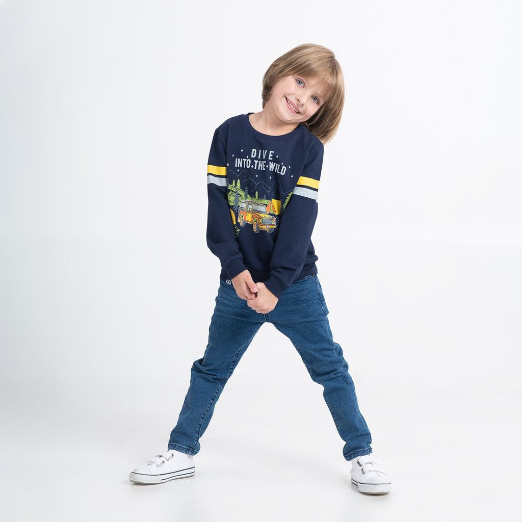 CRB wear/CWKB 62870-41-288 Джемпер модель свитшот для мальчика, темно-синий/Ex.Cherubino  фото 2