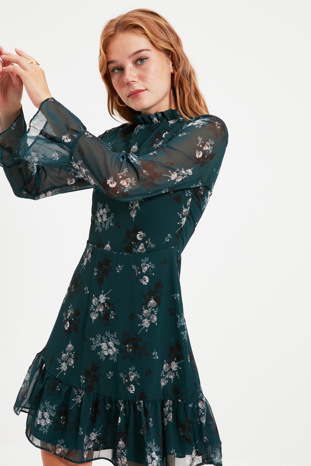 TRENDYOLMILLA Siyah Dik Yaka Dokuma Elbise TCLAW19LJ0076  фото 22