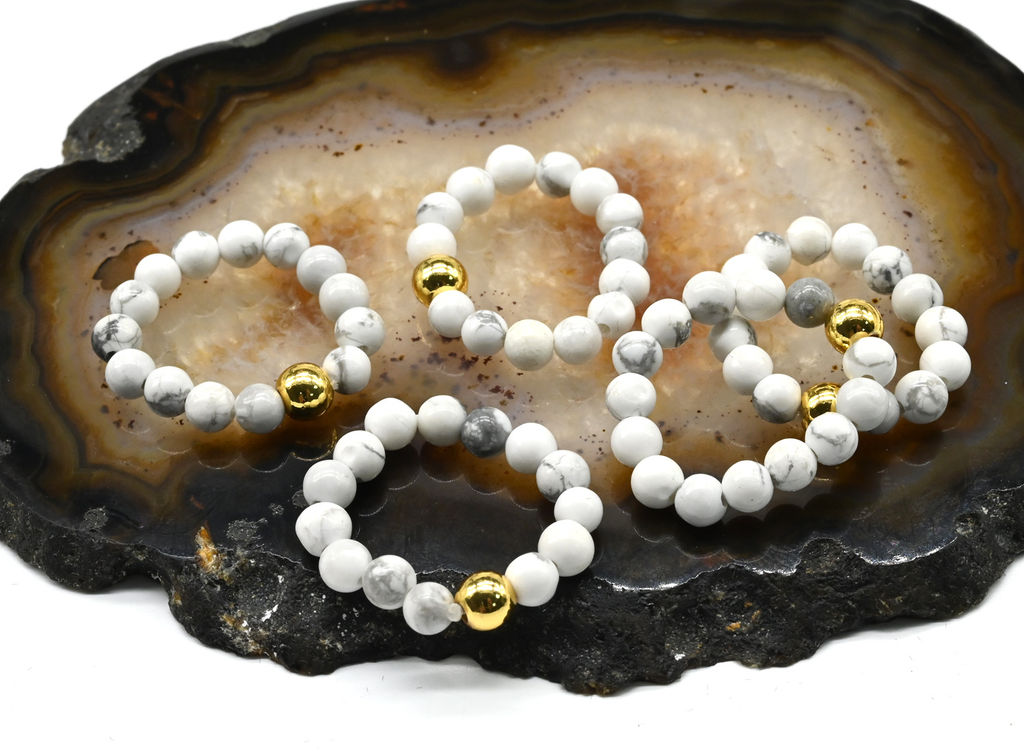 Кольцо на резинке из кахолонга, шарик 5мм Радуга камня