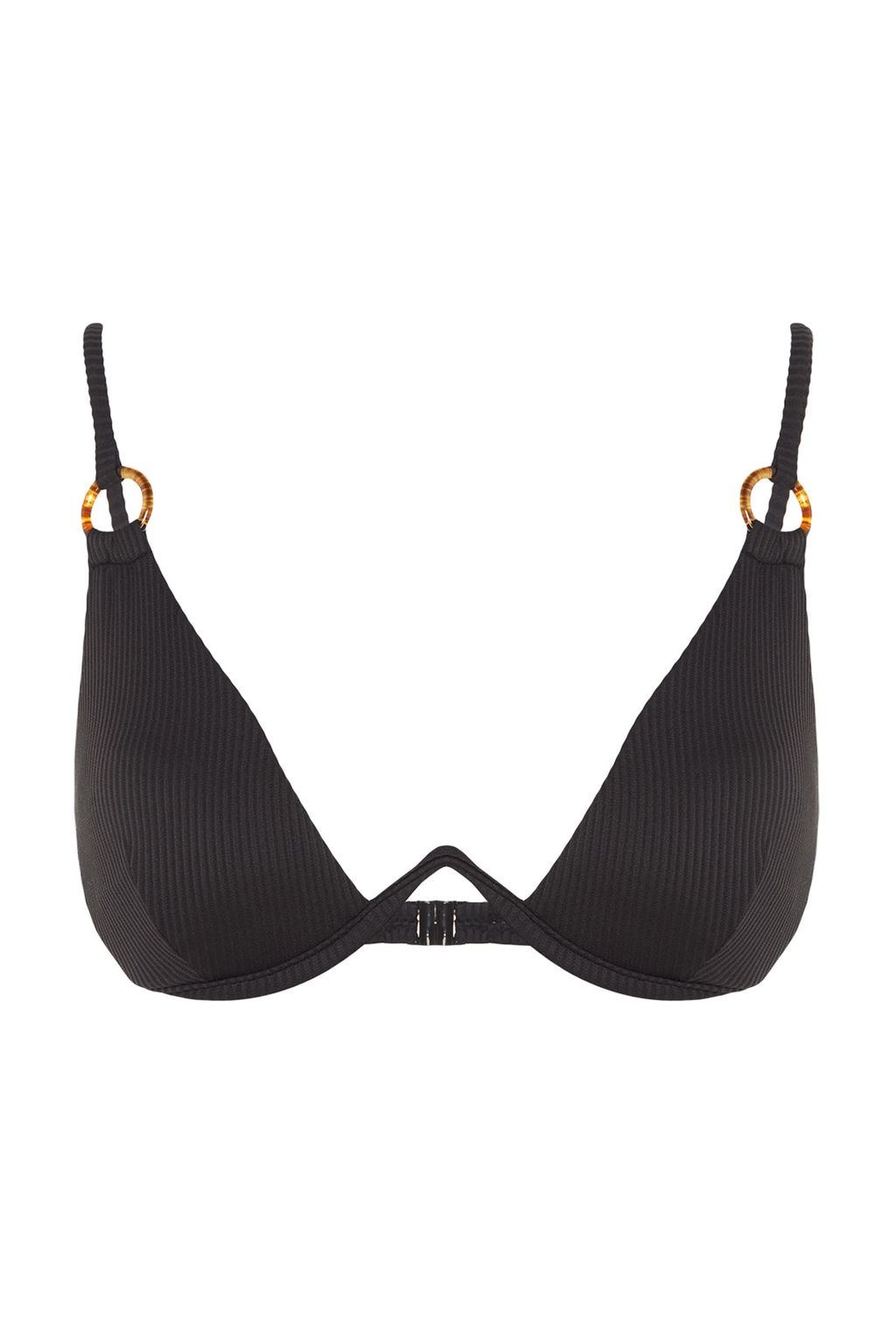 TRENDYOLMILLA Siyah Balkonet Ters V Balenli Dokulu Bikini Ustu TBESS20BU0194  фото 6