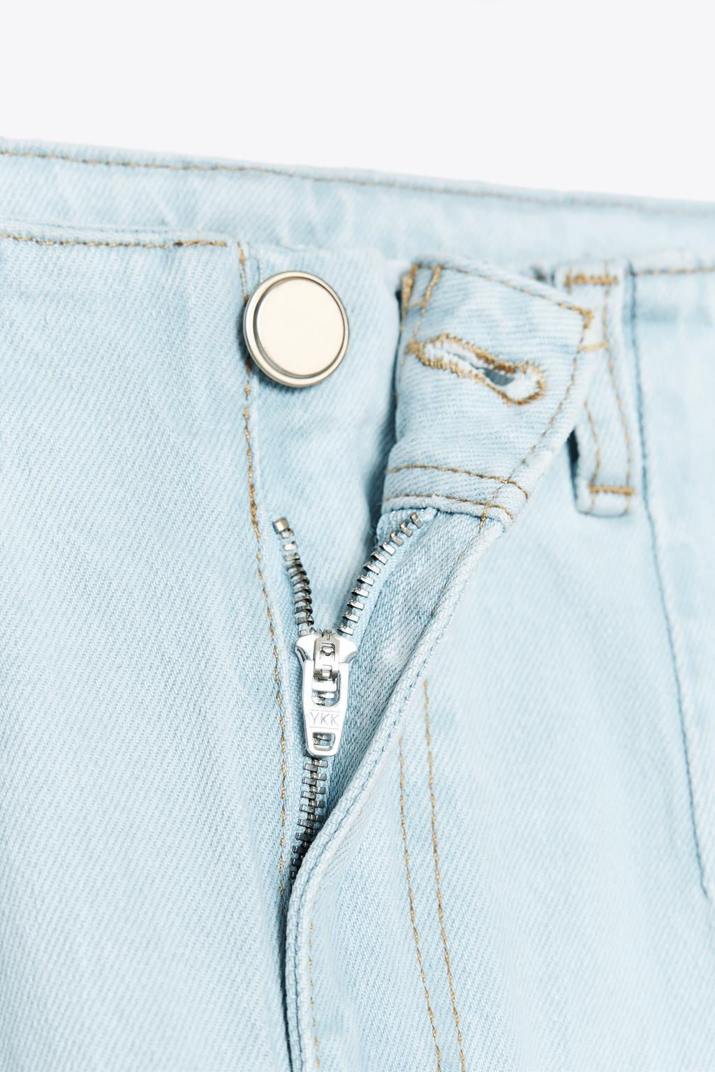 Z1975 WIDE-LEG CROPPED HIGH-WAIST BELTED JEANS - Zara фото 9