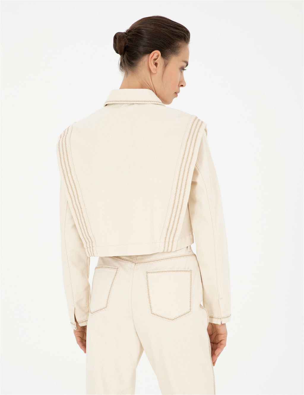 Krem Crop Top Uzun Kollu G_mlek - Pierre cardin фото 5