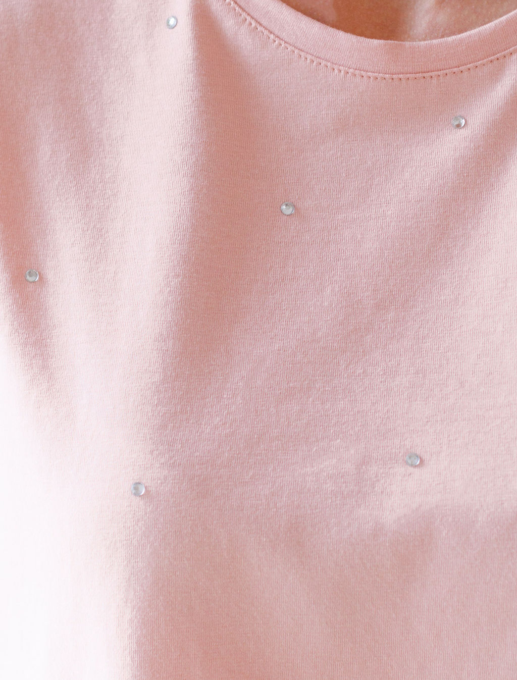 Футболка из эластичного хлопка с принтом стразы