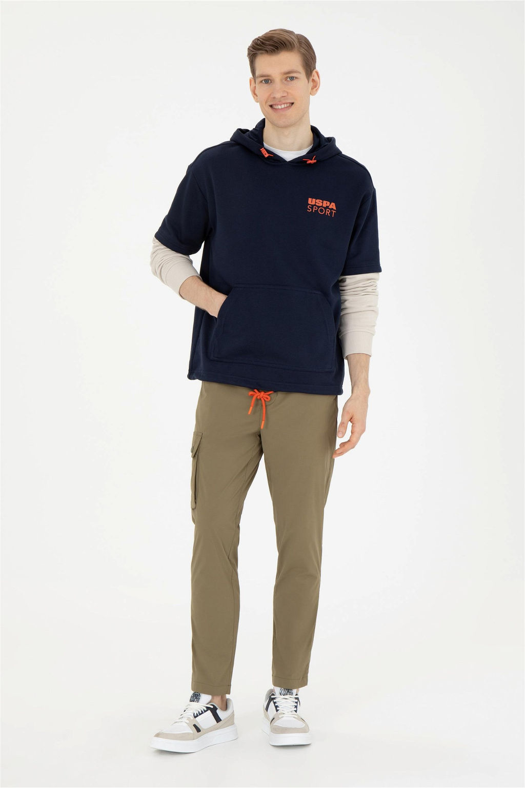 Мужские брюки из плотной ткани темного цвета хаки - U.s. polo assn фото 3