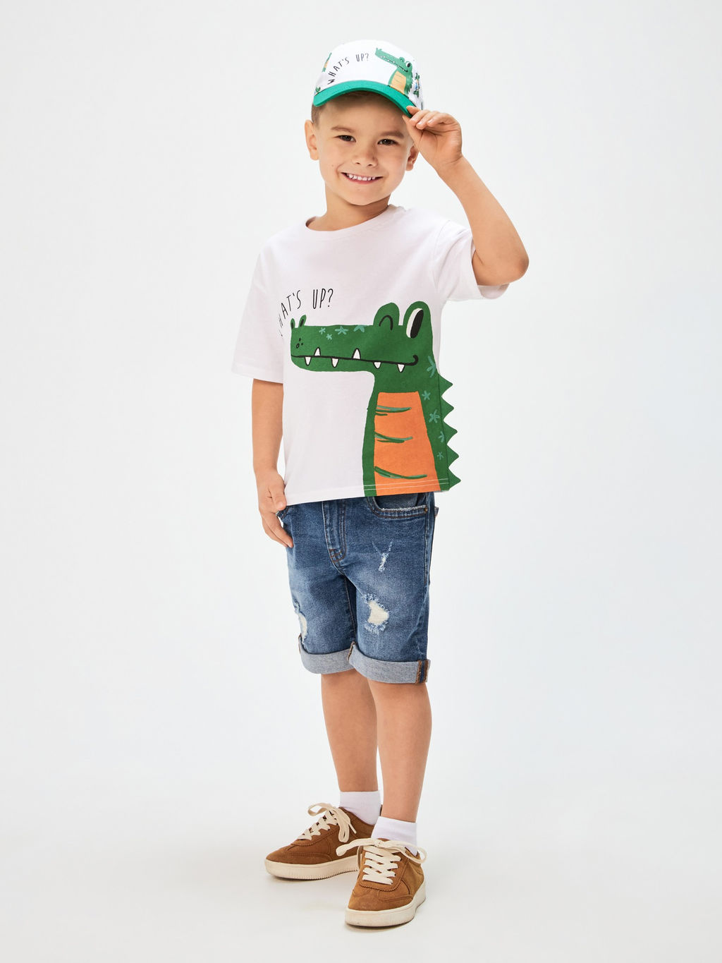 ACOOLA / Футболка детская для мальчиков Croco белый  фото 3