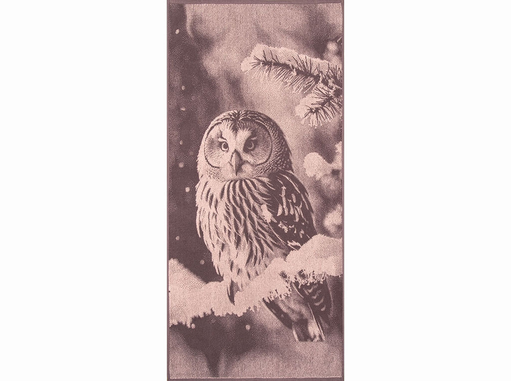 Полотенце махровое 6с102.411ж1 Фото-сова(т.с.мальв1) 67х150см