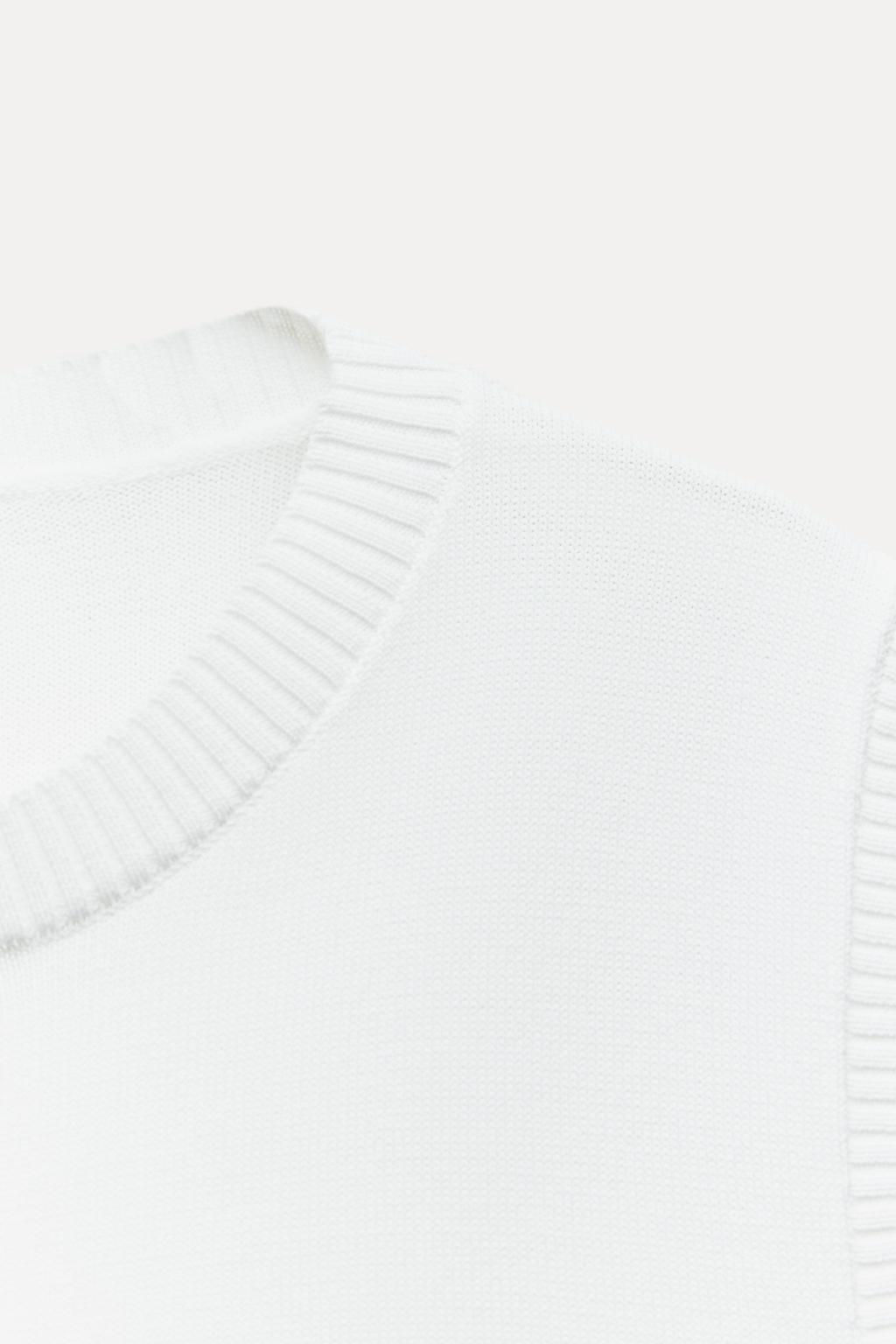 PLAIN KNIT TOP WITH RIBBED TRIMS - Zara фото 6