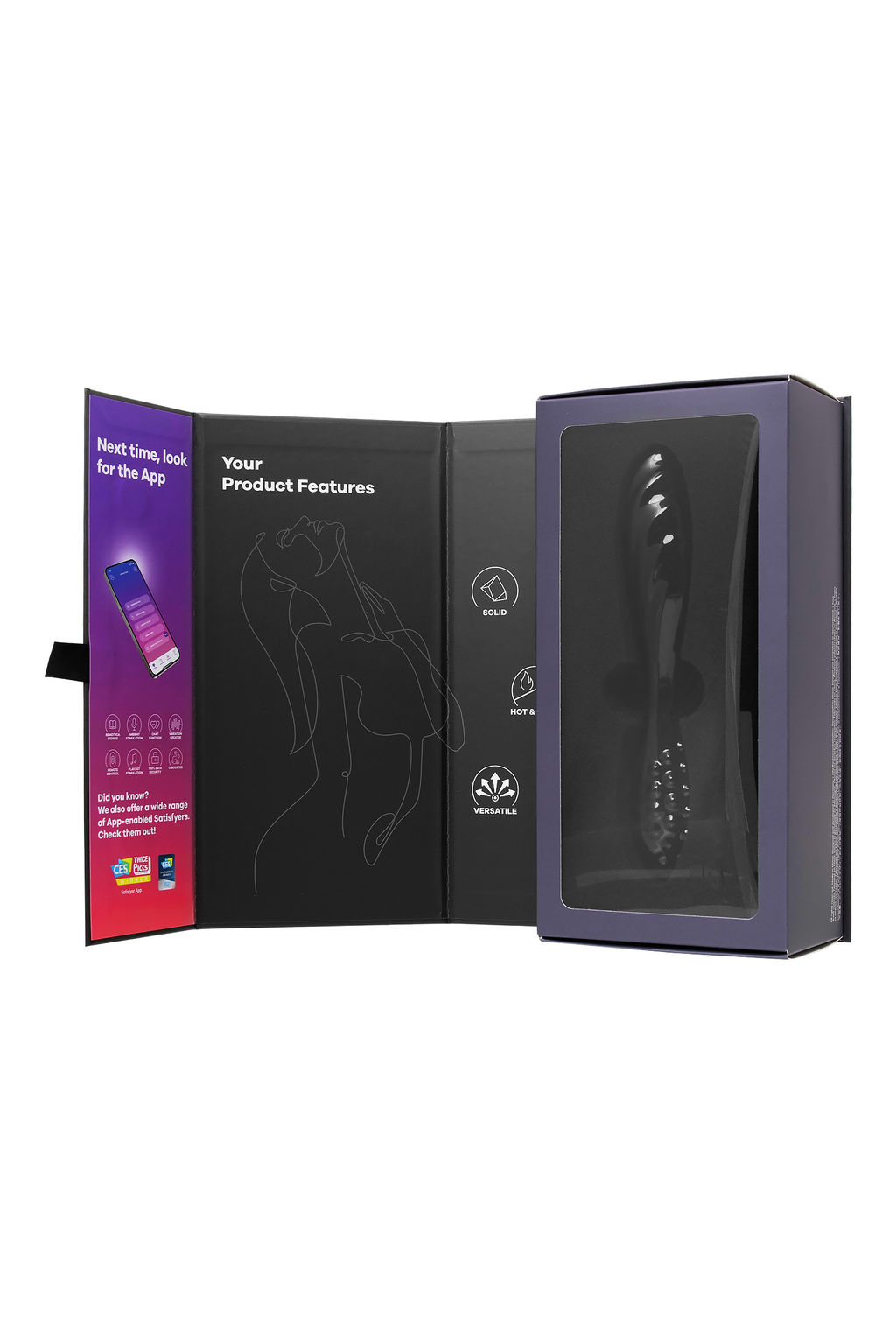 Двусторонний фаллоимитатор Satisfyer Dazzling Crystal 1, стекло, черный, 18,5 см  фото 9