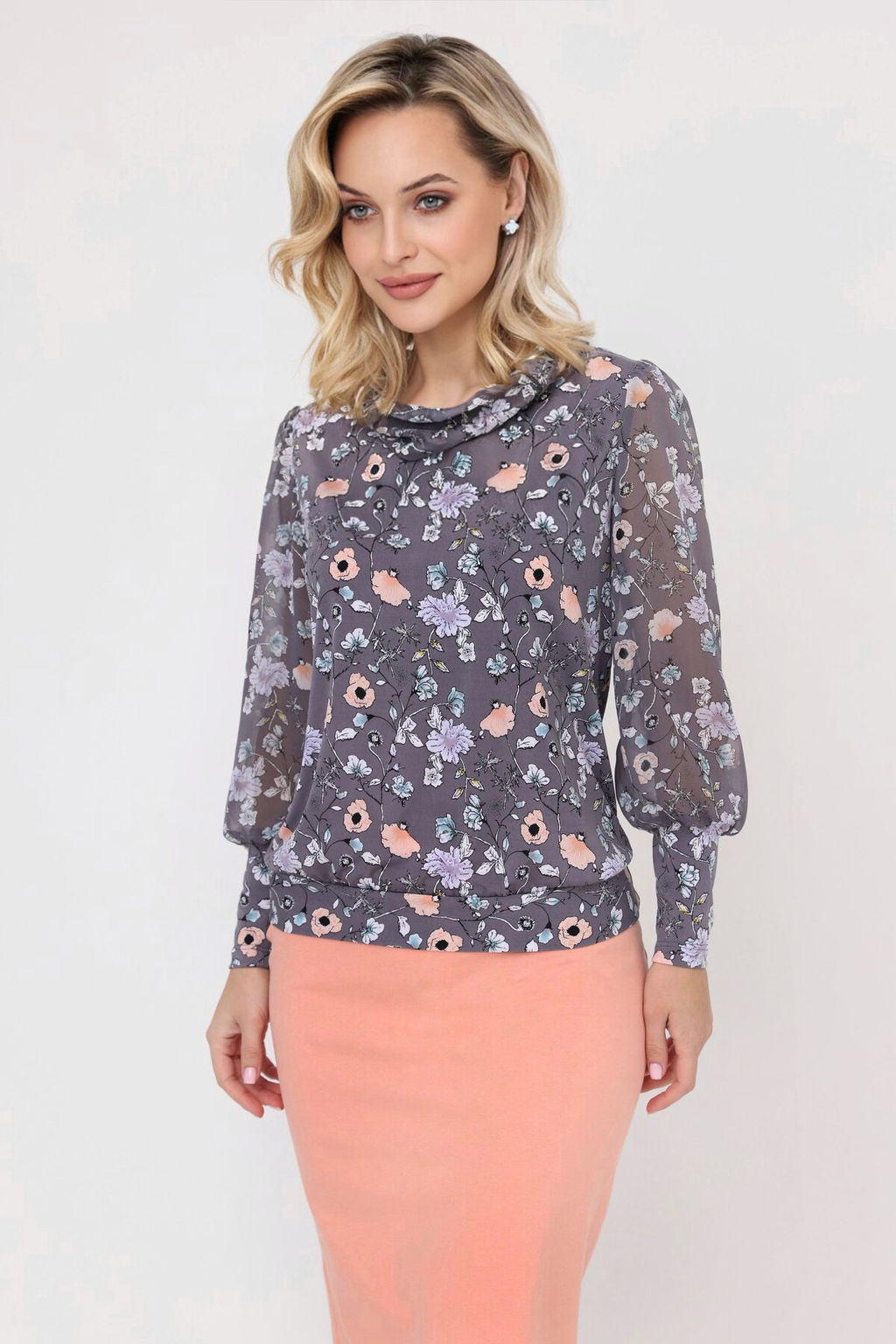 Блузка женская 7049-27/06/Кремовый, розовый - Rise фото 12