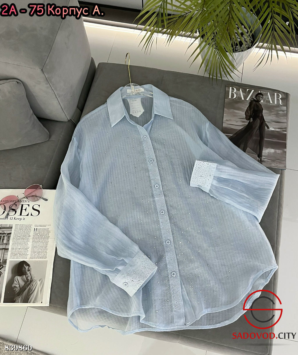 Рубашка женская со стразами - Bruno фото 3