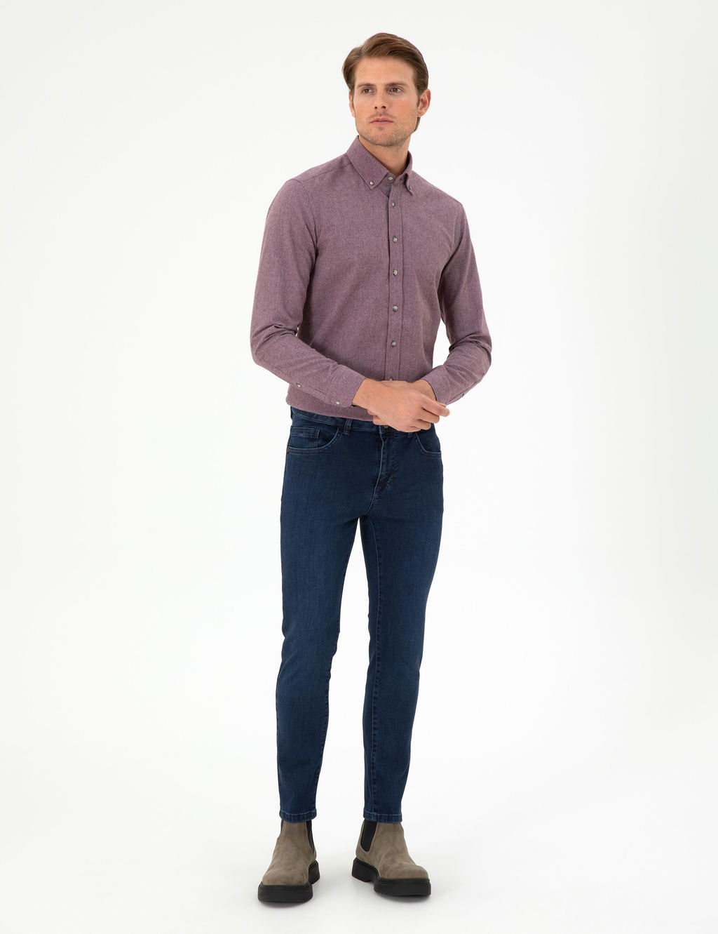 Lacivert Slim Fit Jean Pantolon