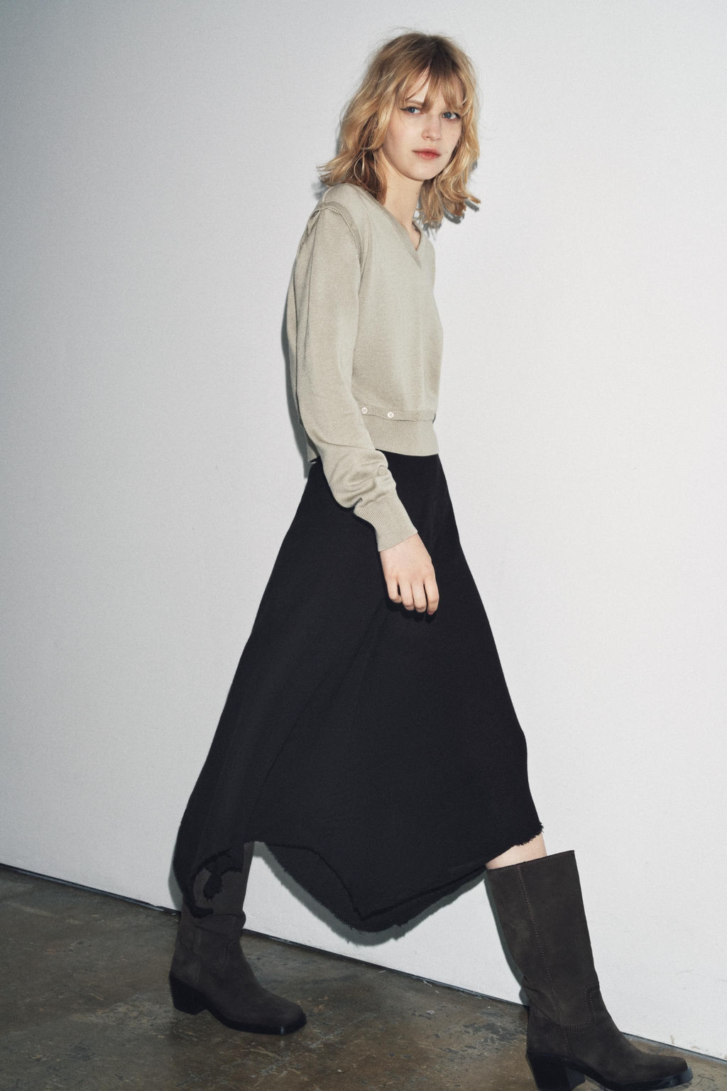 ZW COLLECTION ASYMMETRIC MIDI SKIRT - Zara фото 5