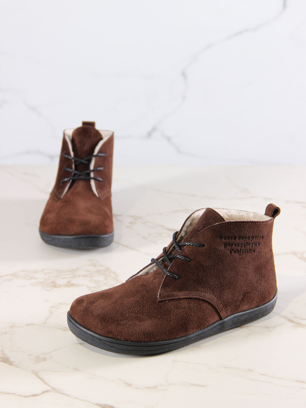 Босоногие ботинки EDART 208.NATAbl.Коричневая замша/байка