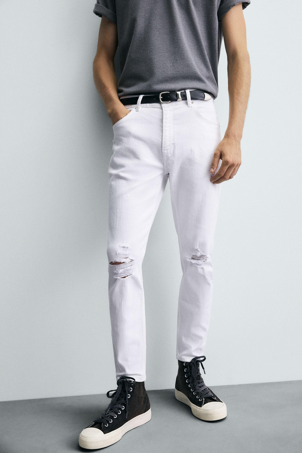 RIPPED SKINNY FIT JEANS - Zara фото 5