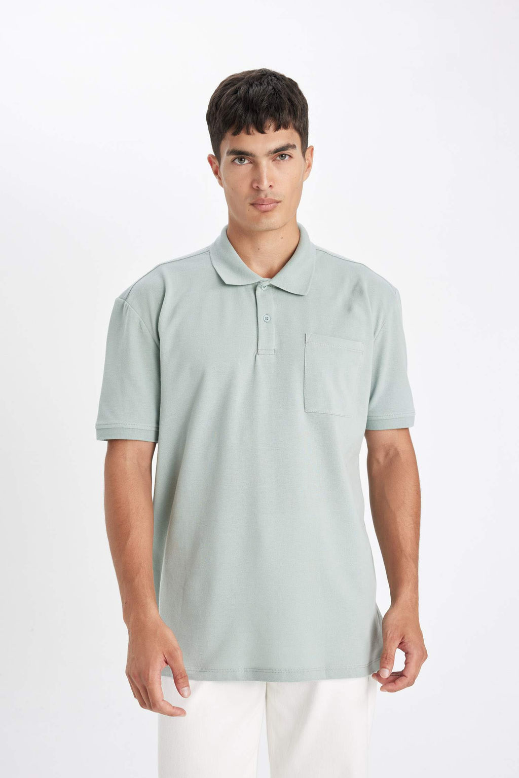 New Regular Fit K?sa Kollu Pike Basic Duz Polo Tisort - Defacto фото 3