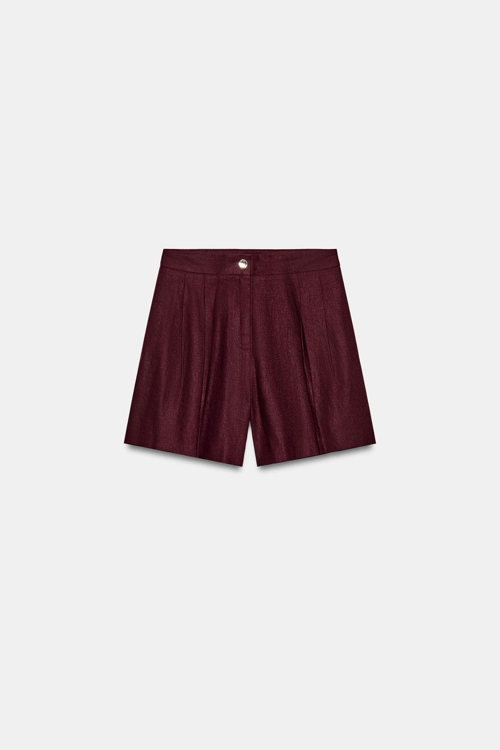 BERMUDA PINZAS CON LINO / Burgundy - Zara фото 4