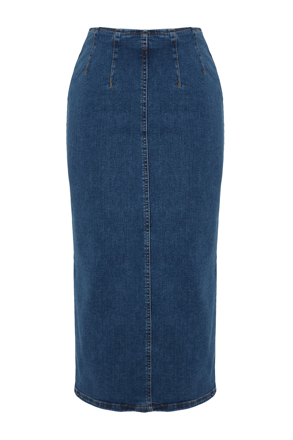 TRENDYOLMILLA Siyah More Sustainable Dikis Detayl? Midi Kalem Denim Etek TWOAW24ET00057  фото 10