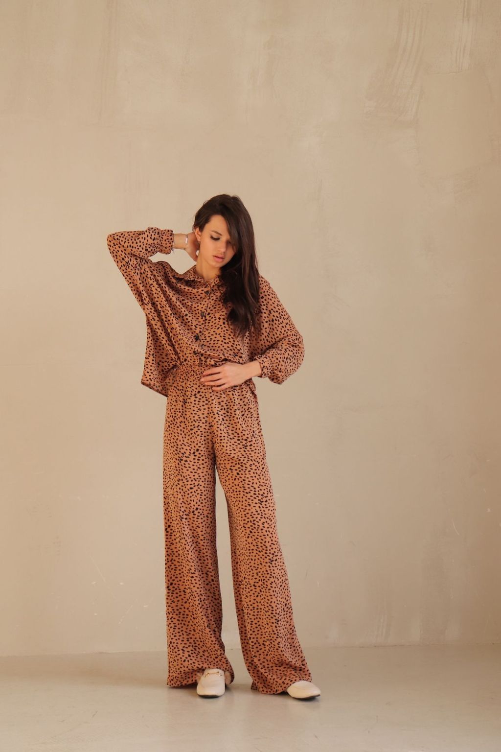 7002 Костюм летний кофейный с пятнышками - Martichelli фото 9