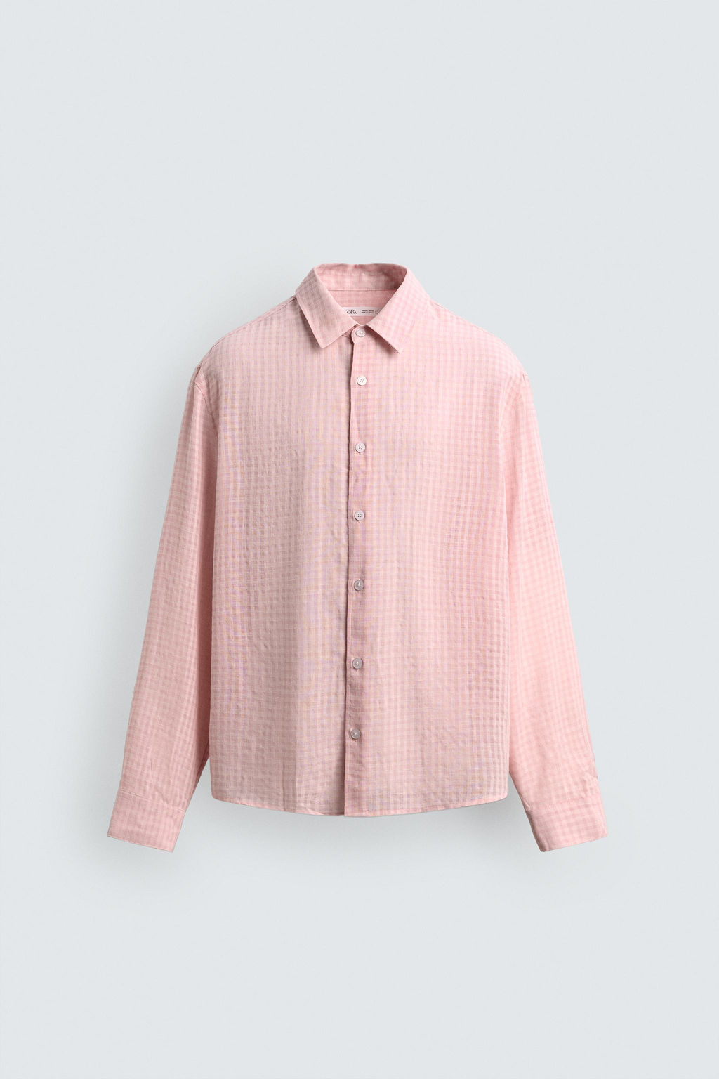 CAMISA FLUIDA CUADROS / Rosa pastel - Zara фото 9