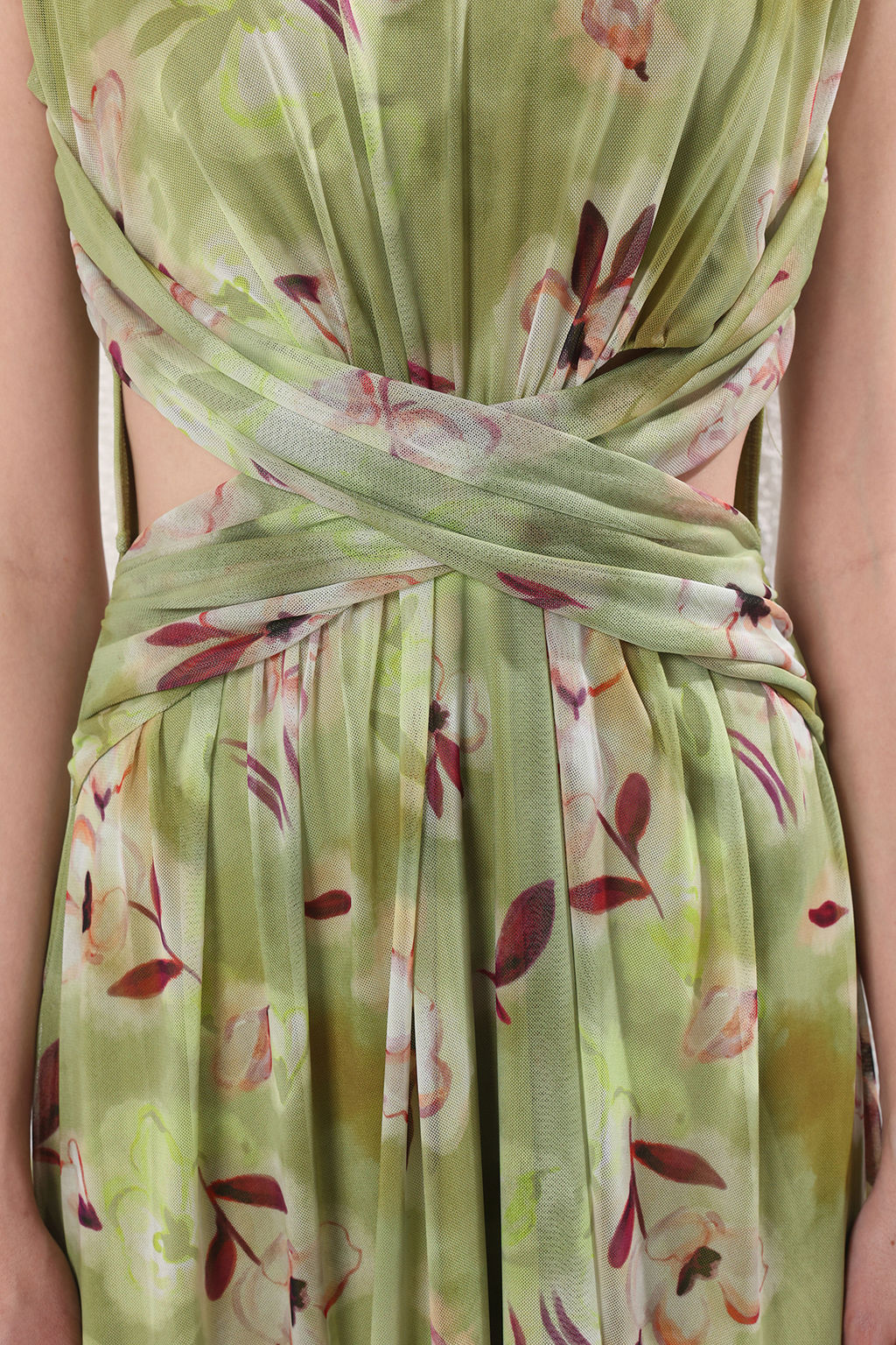 TRENDYOLMILLA Kahverengi Pencere/Cut Out Detayl? Orme Tul Elbise TPRSS24EL00022 фото 15