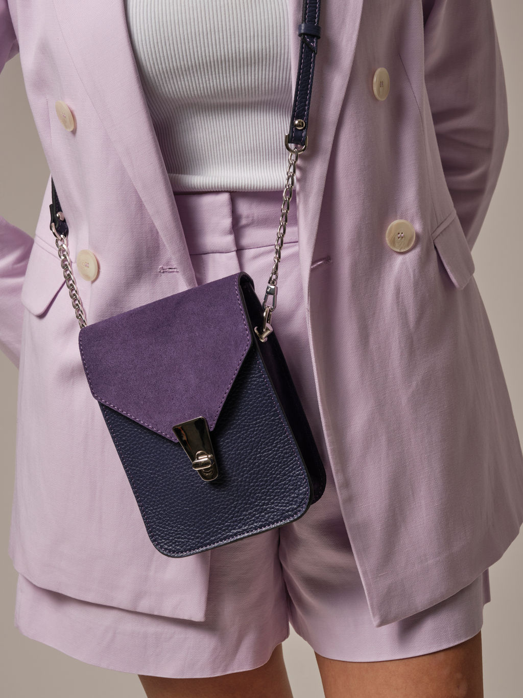 Сумка замшевая кросс-боди Deboro 31023 фиолетовая