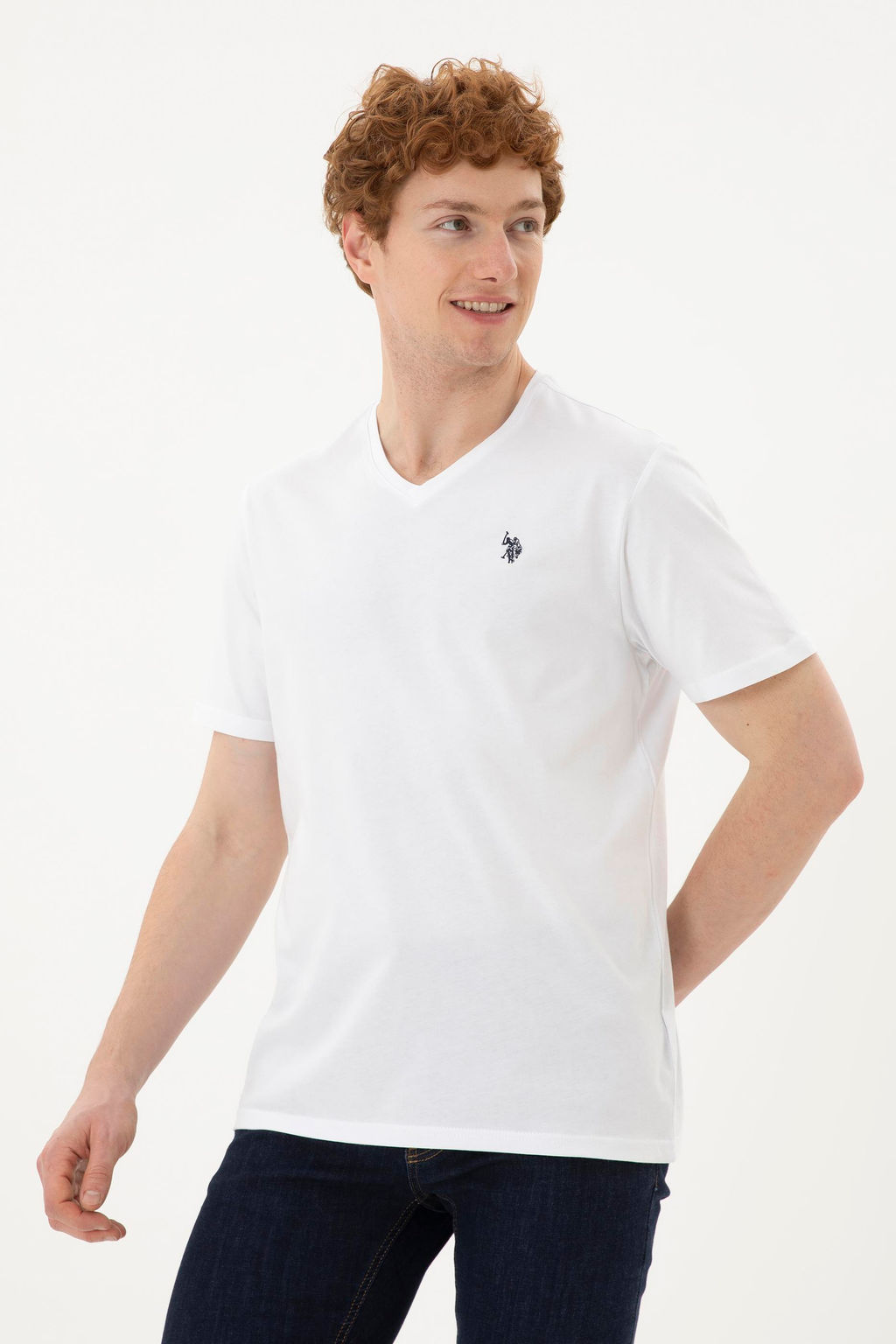 Мужская белая базовая футболка Неожиданная скидка в корзине - U.s. polo assn фото 3