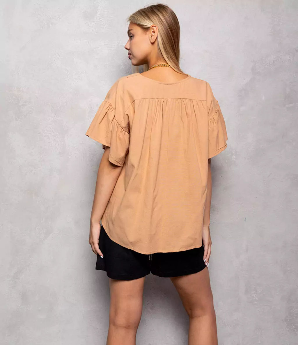 Блуза #КТ2275 (1), карамель - Dommod фото 4