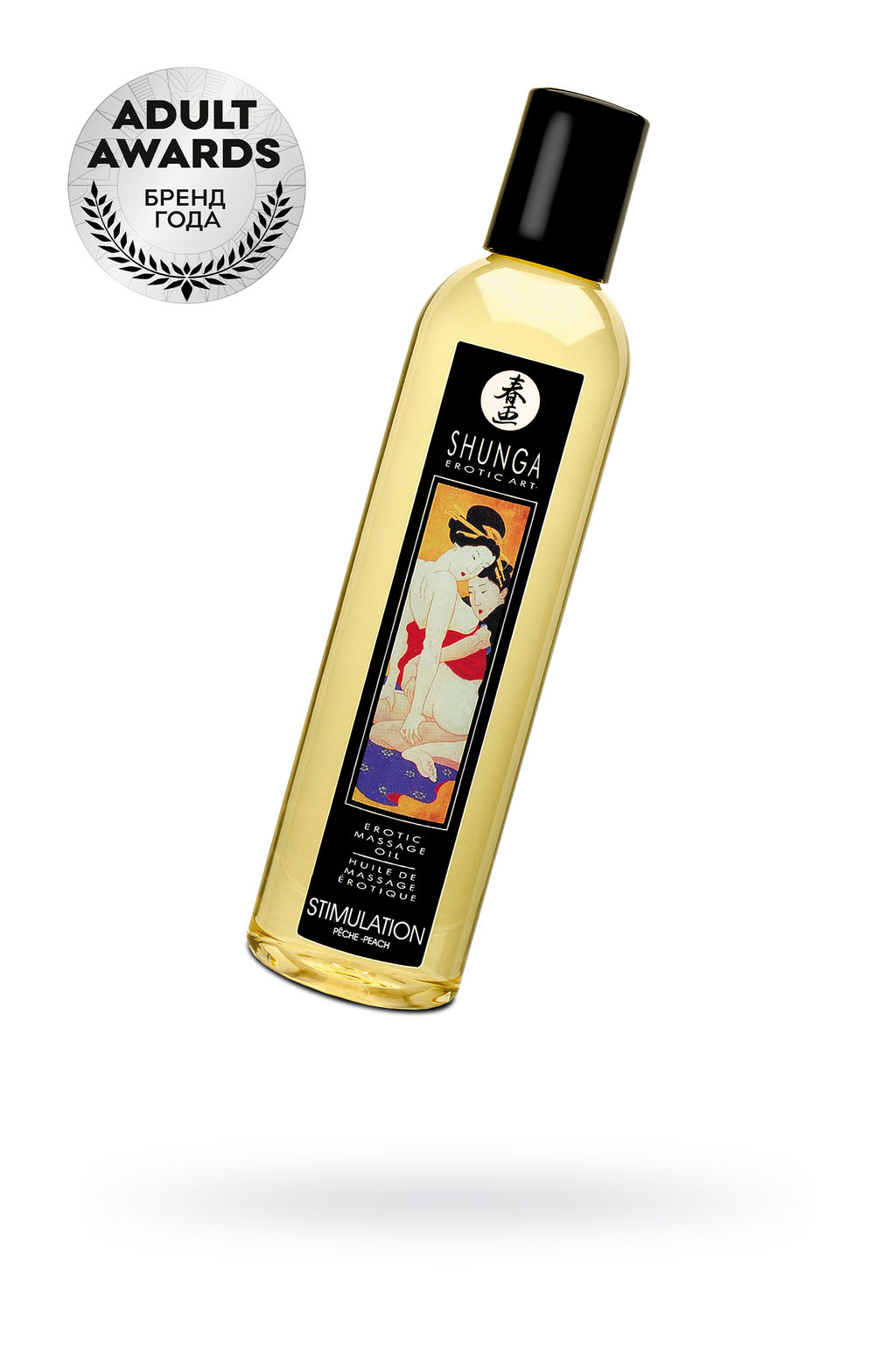 Масло массажное для тела Shunga Активный персик (Stimulation. Peach), 240 мл.