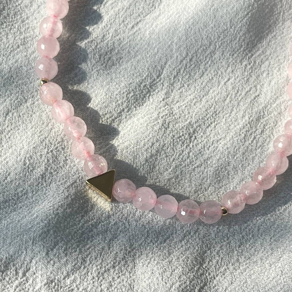 Колье со вставкой из Розового кварца 43 см +